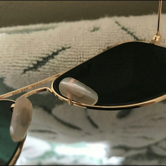 Pink & gold ray-ban aviator sunglasses size 58 - Picture 4 of 8