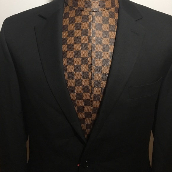 Izod-Black Notch Lapel Lined 2Button Blazer 41R