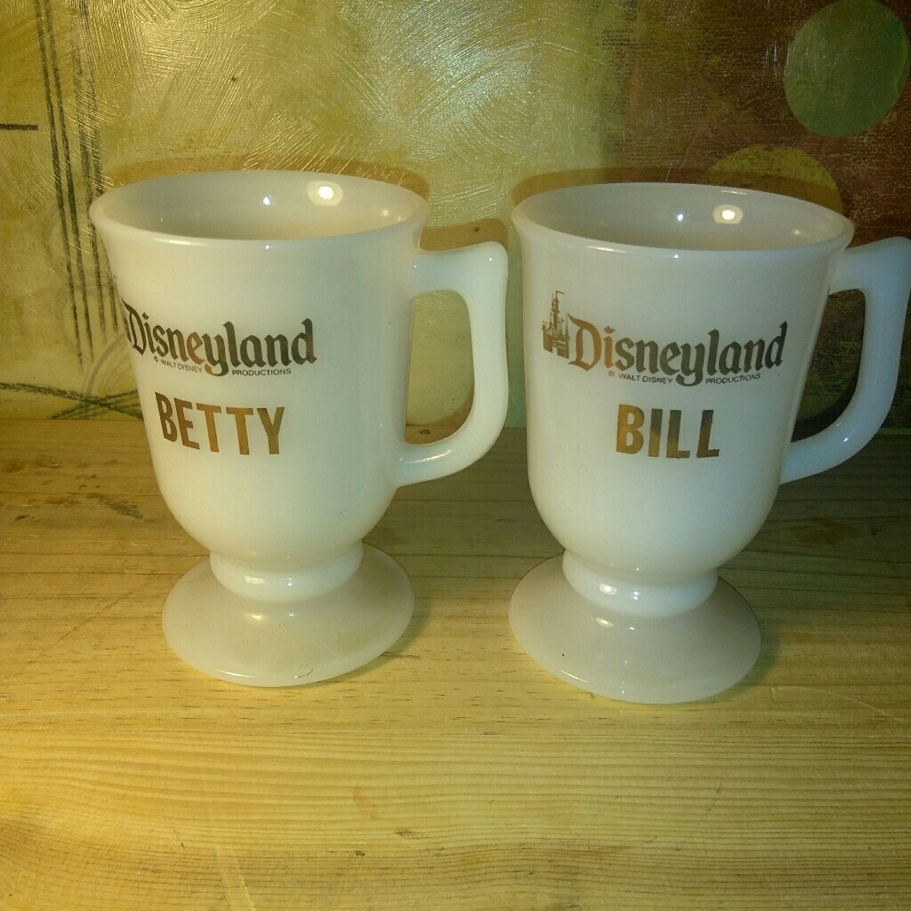 Disney Vintage 60's Betty & Bill Cups Glasses