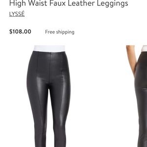High waist faux leather legging jeans by lysse