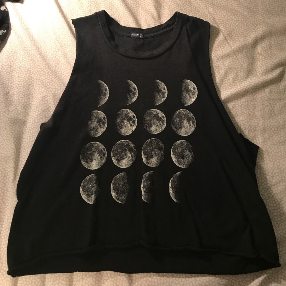 Brandy Melville Black Moon Phase Tank Top