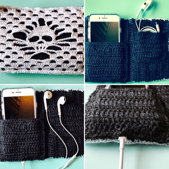 DragonNerdCrochet Accessories - 🎶💀Skully Cell Phone Cover💀🎶