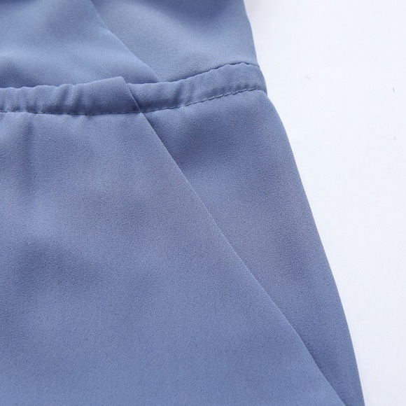 💼⬇️Red Chiffon roll sleeve drawstring  jumpsuit - Picture 4 of 6