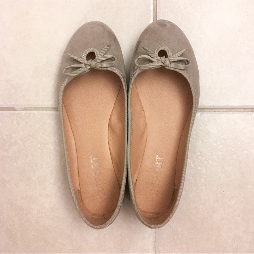 Beige Report Ballet Flats