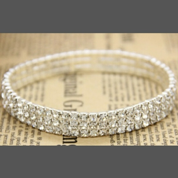 🆕3 ROW RHINESTONE TENNIS ANKLET - Picture 2 of 4