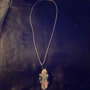 Large Quartz pendulum pendant Necklace