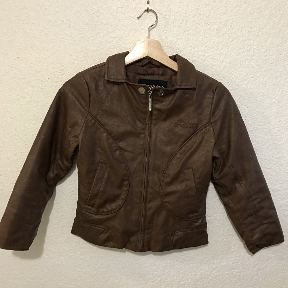 Womens Brown Leather Jacket XS