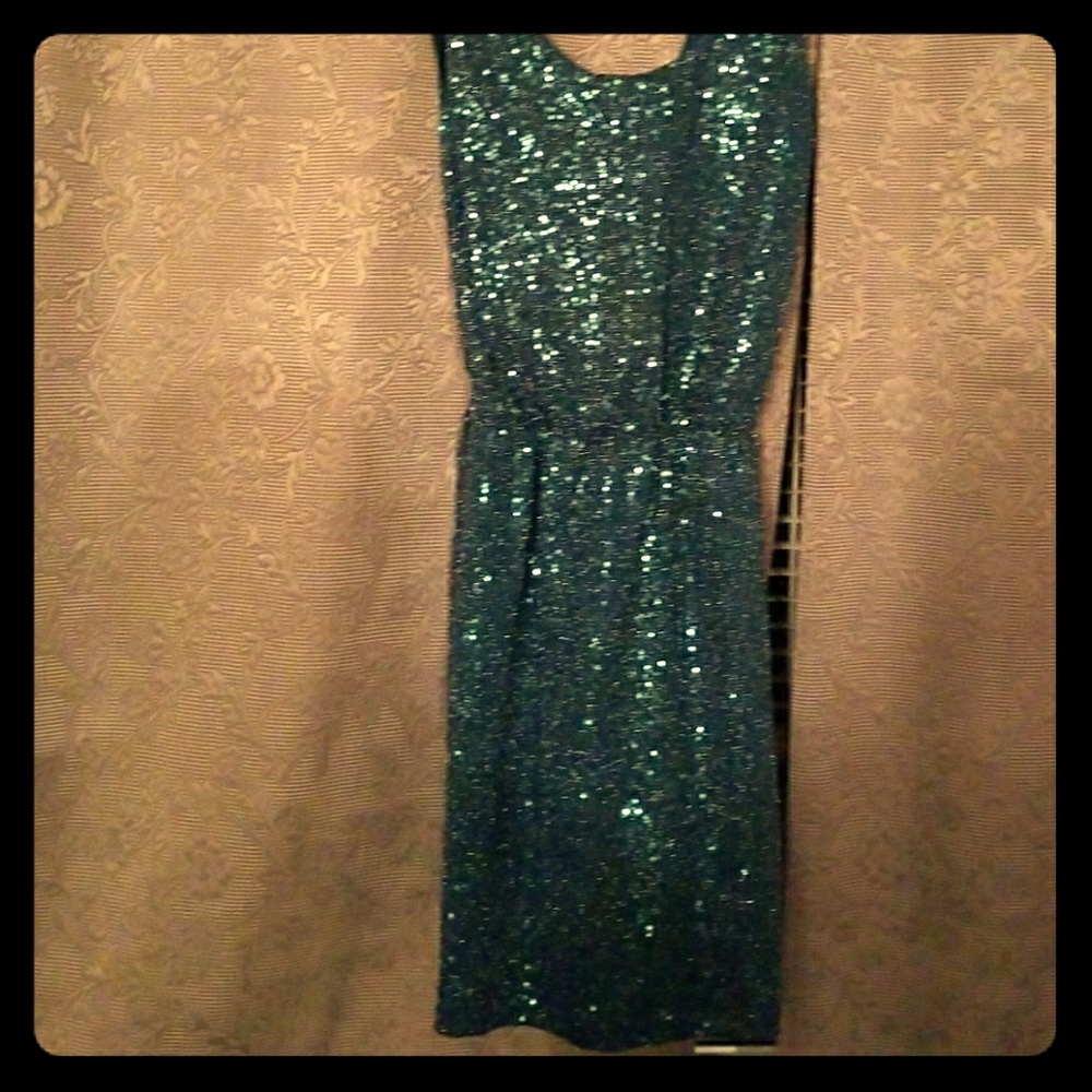 Stunning teal sparkle Express dress