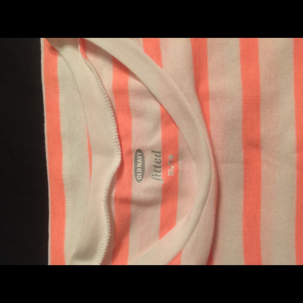 Stripped peach fitted