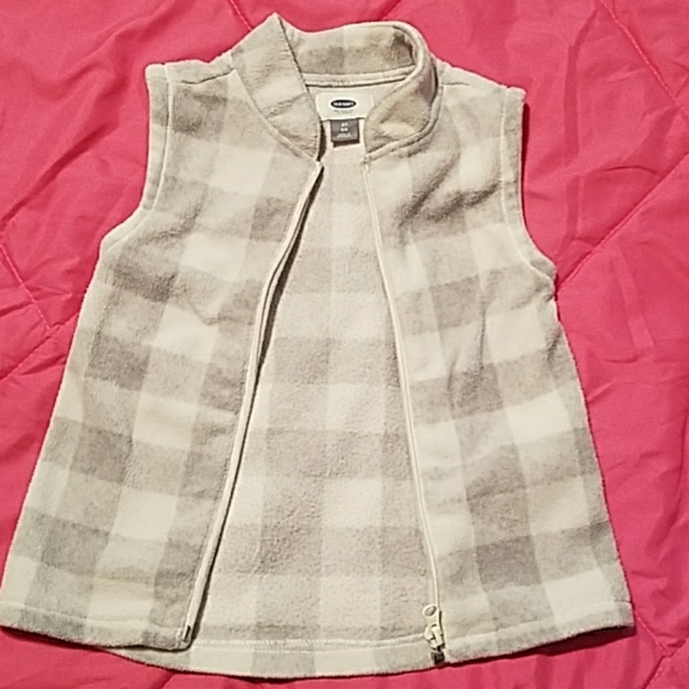 White and Gray Checkered Vest