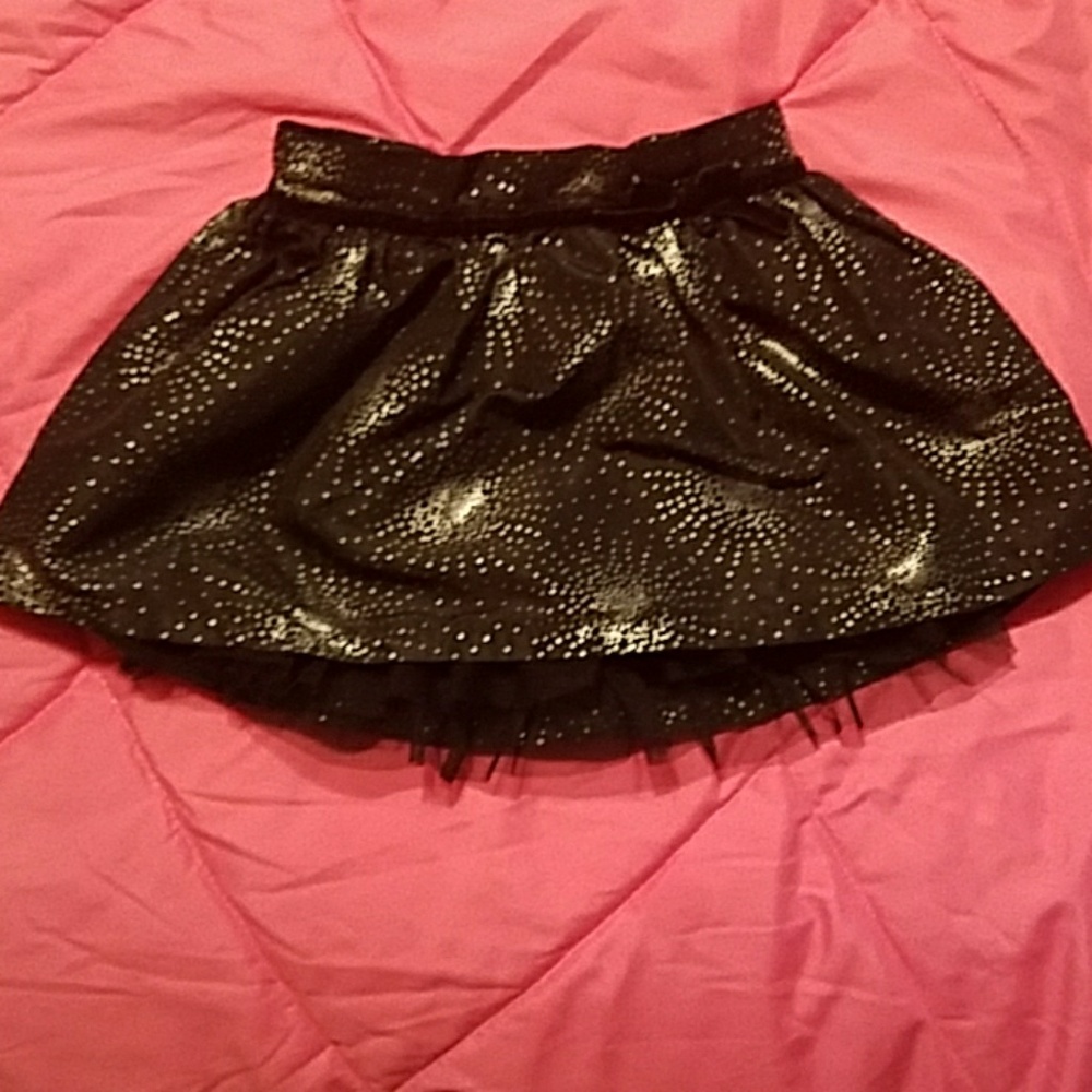 Black and Shimmer Silver Skirt