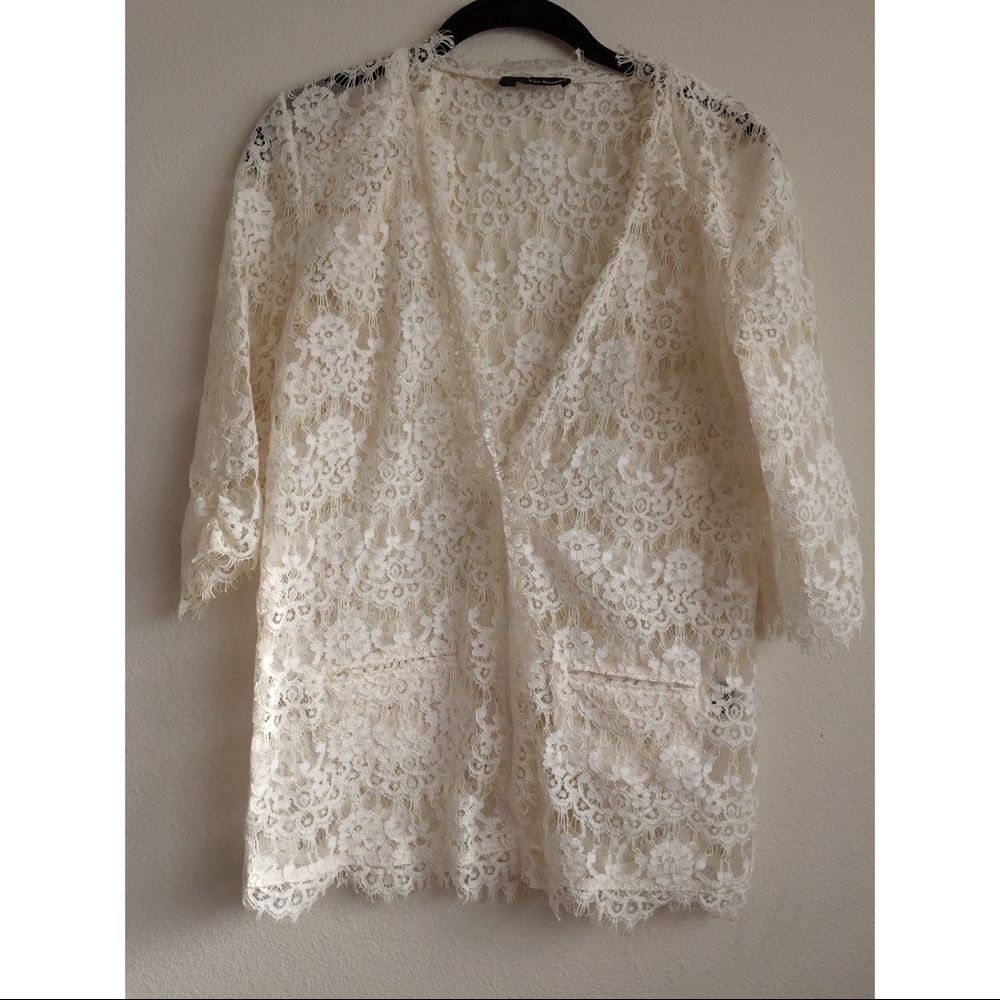The Kooples Cream Lace Blazer (2011) Fits a Small