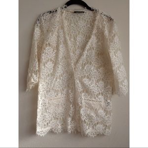 The Kooples Cream Lace Blazer (2011) Fits a Small