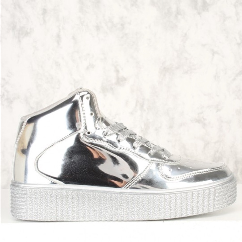 Silver Hightop sneakers