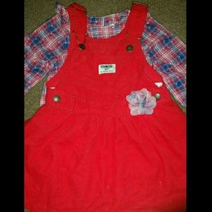 ****Oshkosh B'gosh tutu style overalls set!!!!! 2t