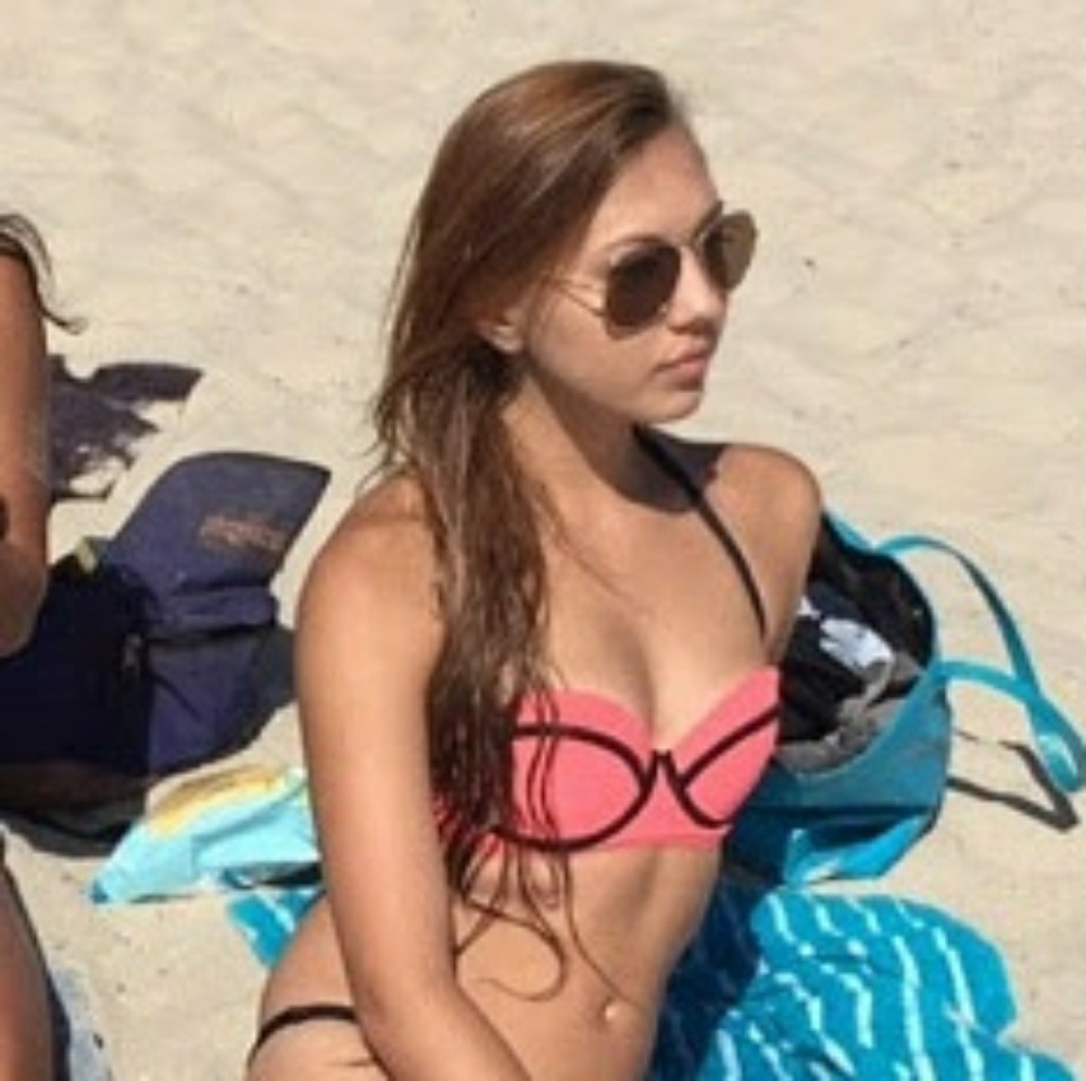 Neon orange swim top