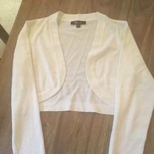 White Jolie Long Sleeve Shrug Size 3/4