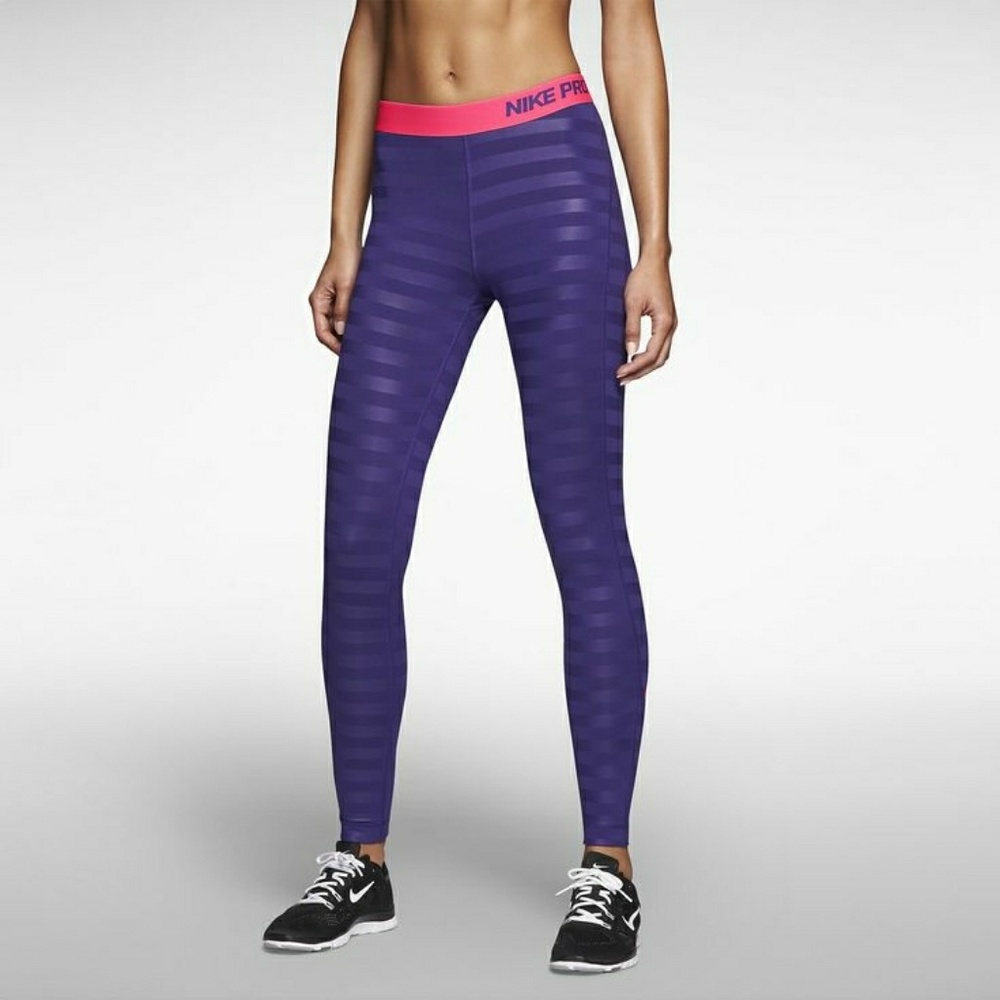Purple striped Nike leggings