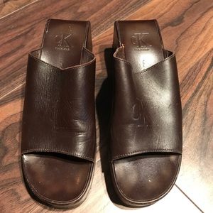 Calvin Klein leather wedges