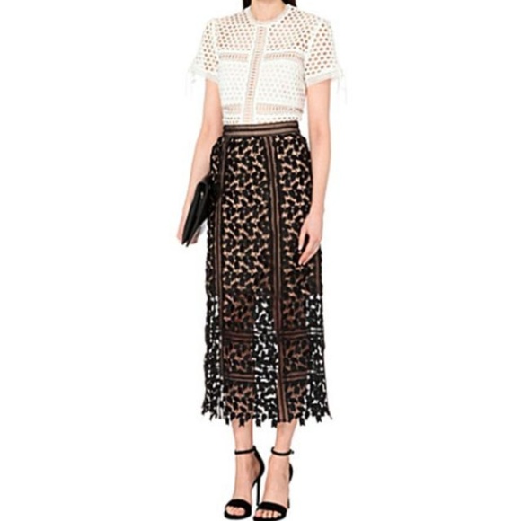 High Waist Lace Midi Skirt - Picture 3 of 8