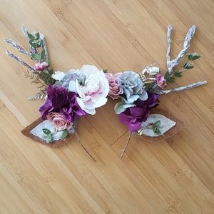 Floral deer antler headband halloween costume,