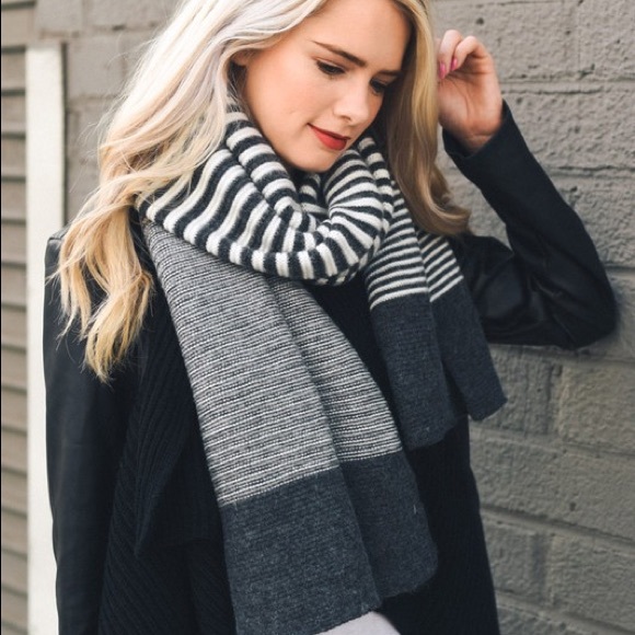 Charcoal Stripe Scarf - Picture 2 of 3
