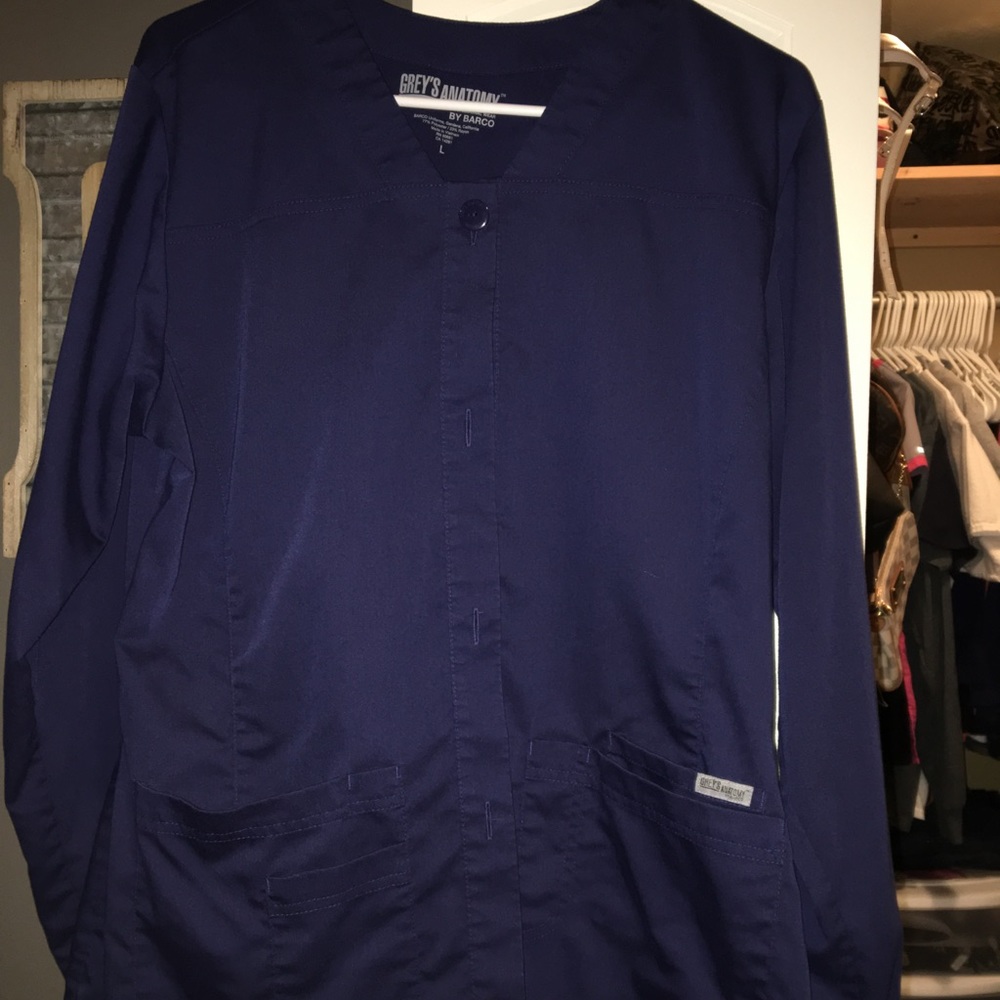 Navy (indigo) Grey's Anatomy scrub jacket