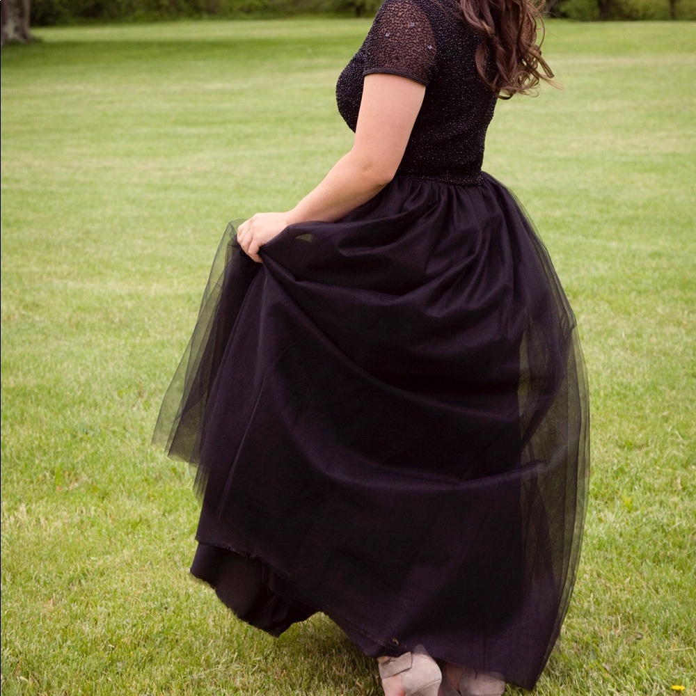 prom/homecoming black tulle skirt