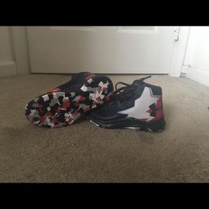 Boys Navy Curry Hightop Under Armour Shoes