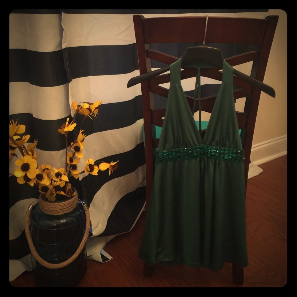 Blingy Green Halter Top