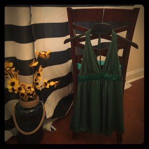 Blingy Green Halter Top