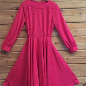 Vintage Red knee-Length Dress - 14/16