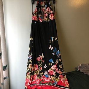 INC black floral dress