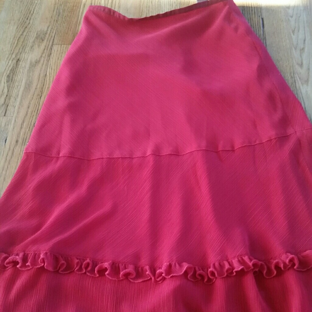 Melrose studio long red ankle skirt sz.10