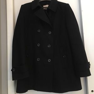 Loft Peacoat with pleated back