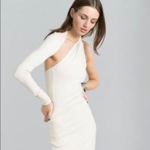 Marcella moda one shoulder dress in ivory