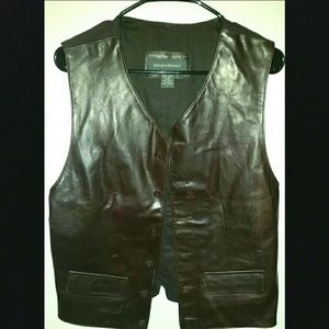 Vintage Banana Republic Leather Vest- Brown