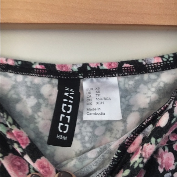 🎀H&M Flower Strapless Tube Top Size Extra Small - Picture 4 of 5