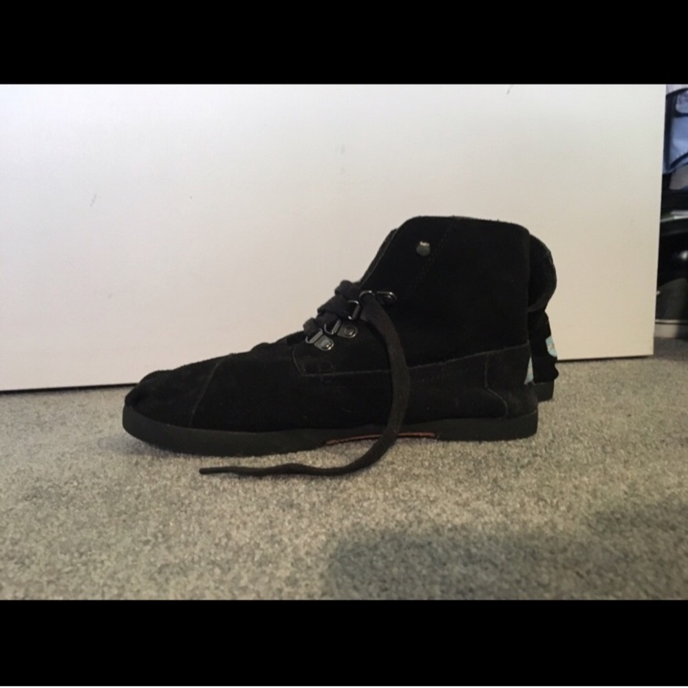 TOMS black suede booties