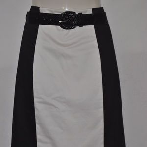 Worthington black & white skirt with black belt