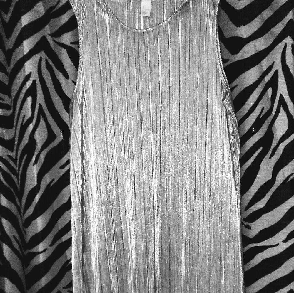 Silver foiled dress