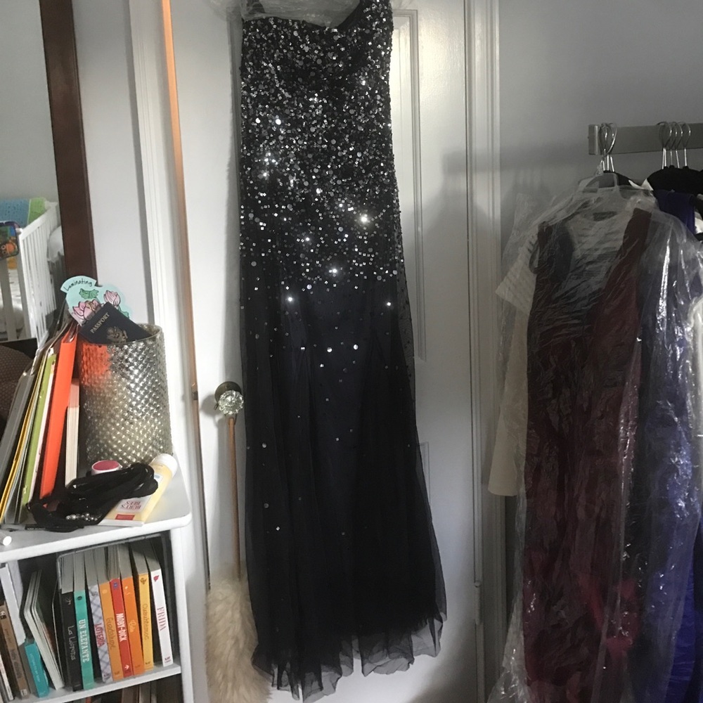 Strapless sequin gown