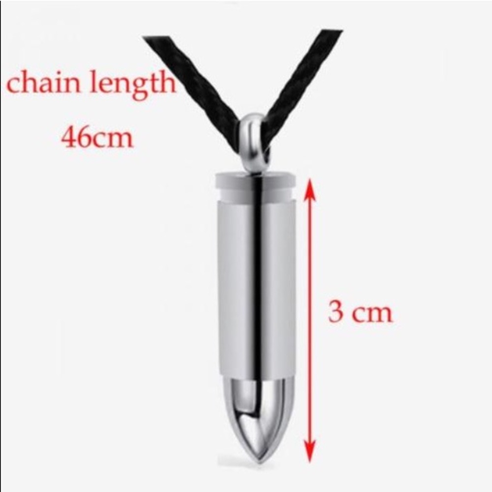 1 LEFT! 👮‍♂️ NEW! STAINLESS STEEL BULLET NECKLACE - Picture 2 of 2