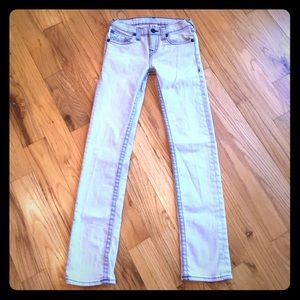 Youth girls True Religion grey skinny jeans. Sz 14