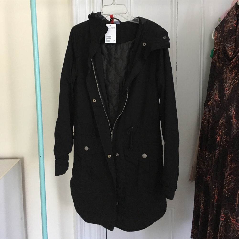 H&M Black Fall Hooded Jacket