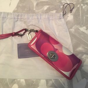 Coach, multipink clutch bag