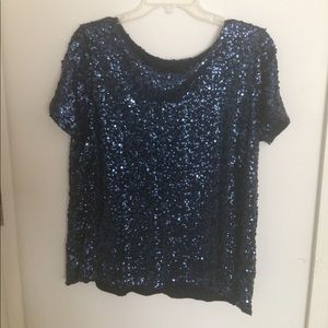 Blue sequent blouse