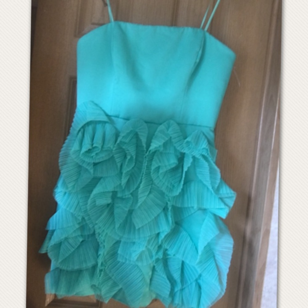 NWT Max and Cleo Teal strapless party dress size 6