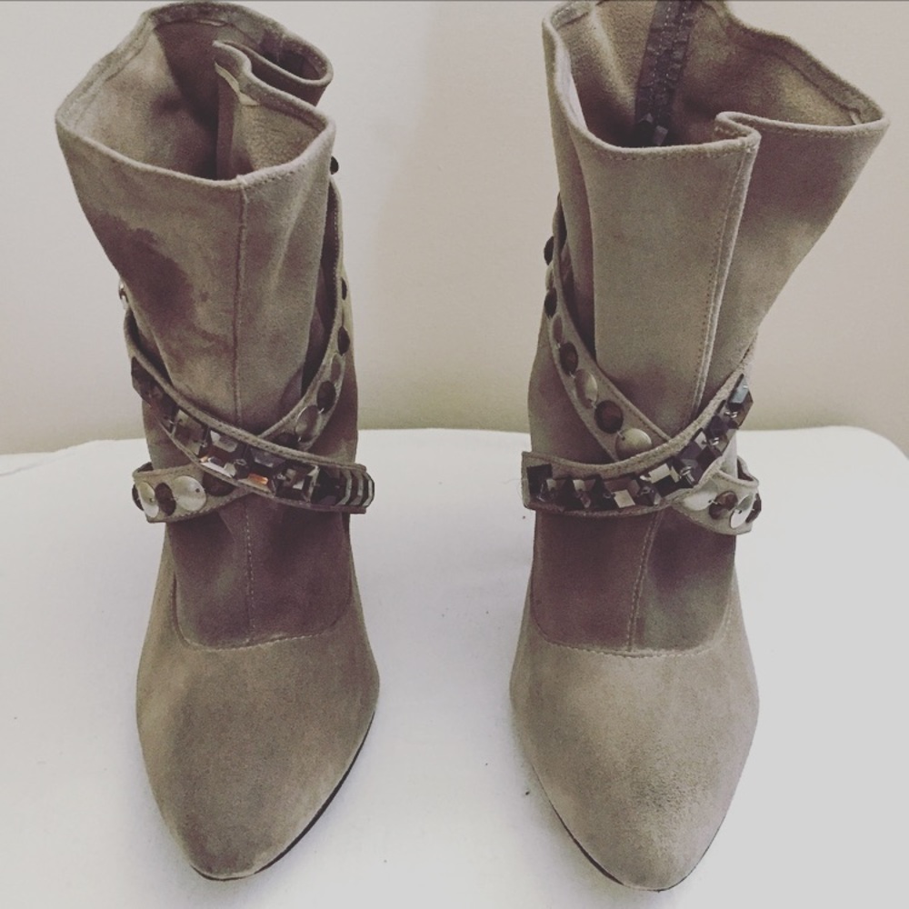 Suede Booties.