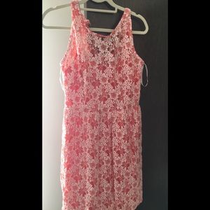 Burnt Orange with lace overlay